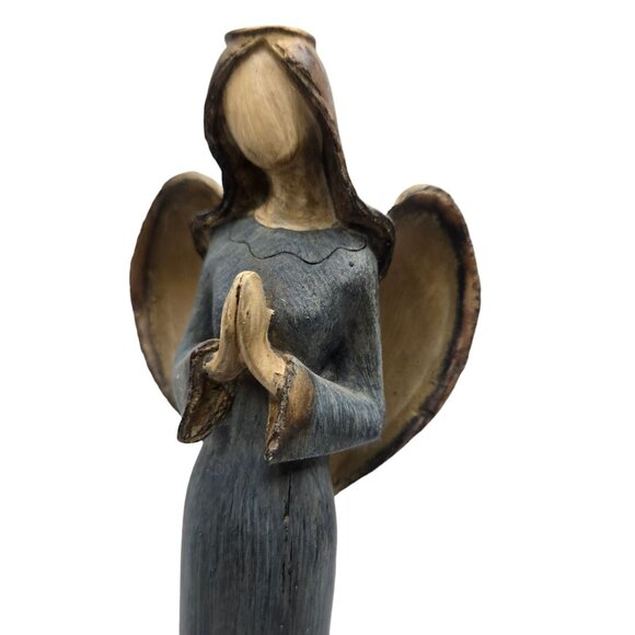 Praying Angels Figurine Blue Dress Prayer Hands Figure Home Decor Collectible - Picture 2 of 15